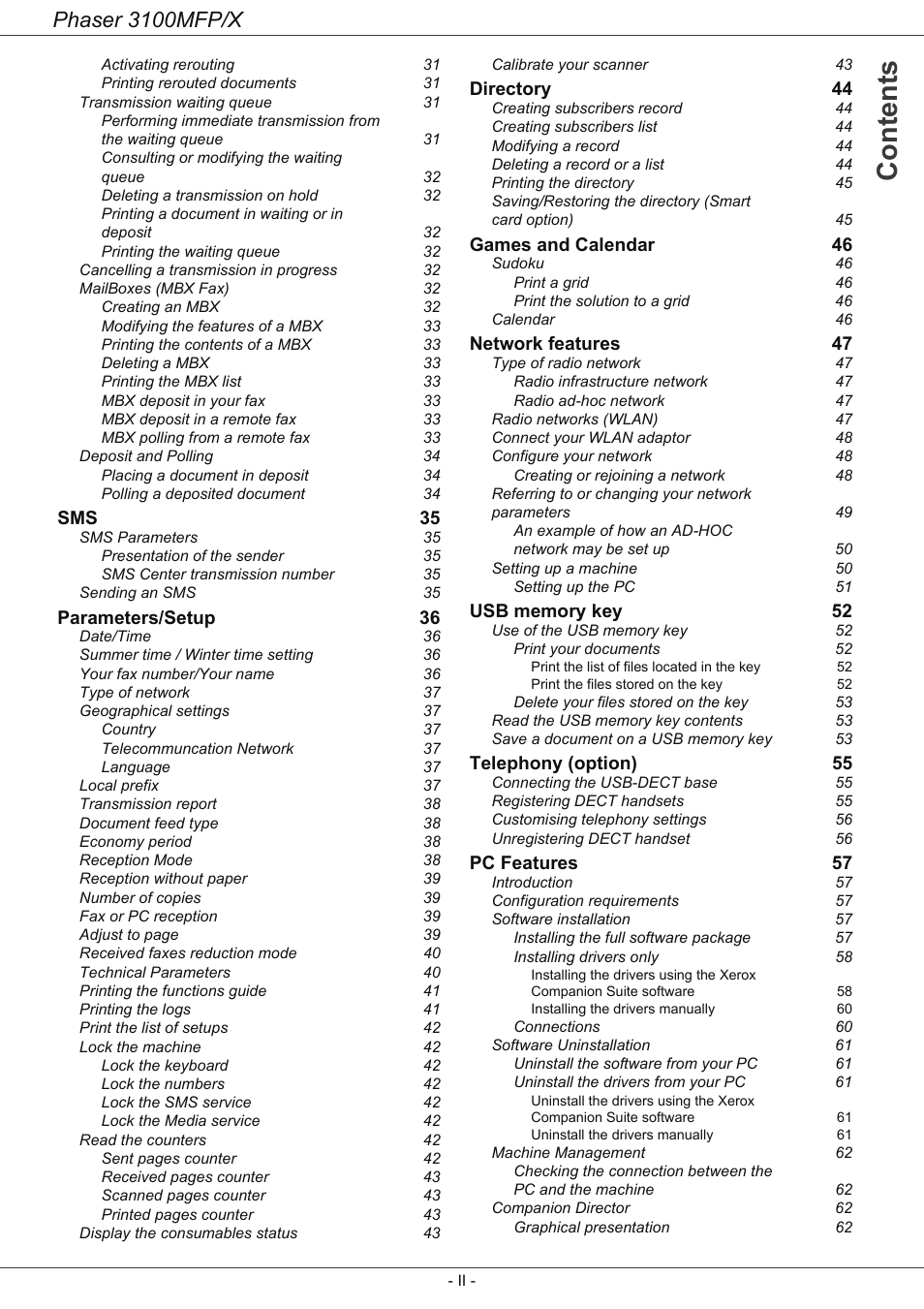Xerox Phaser 3100MFP/X User Manual | Page 4 / 90
