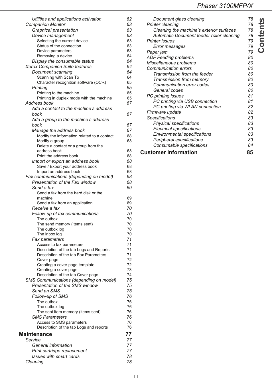 Xerox Phaser 3100MFP/X User Manual | Page 5 / 90
