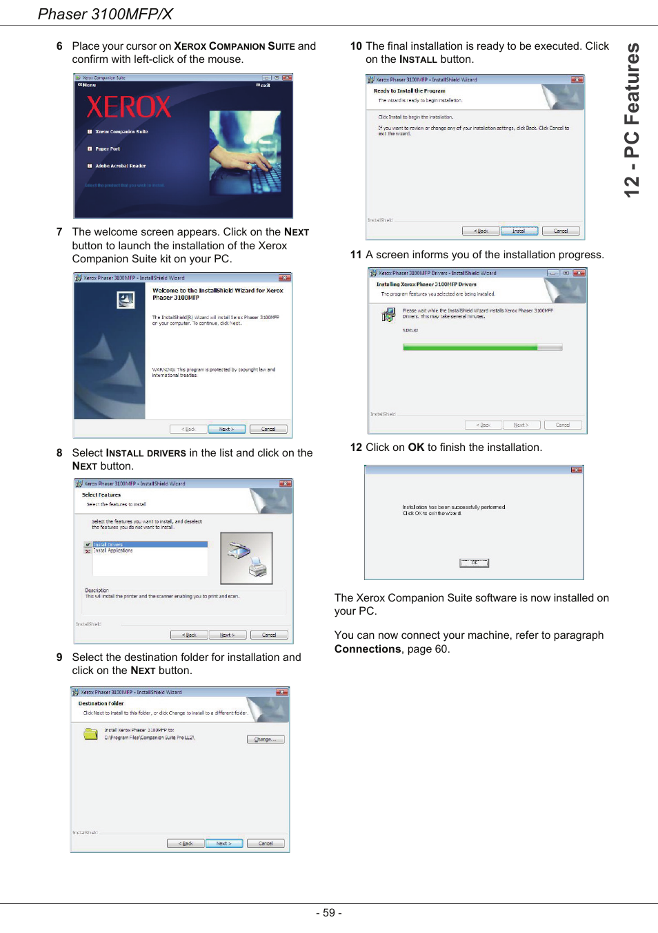 12 - pc features, Phaser 3100mfp/x | Xerox Phaser 3100MFP/X User Manual | Page 64 / 90