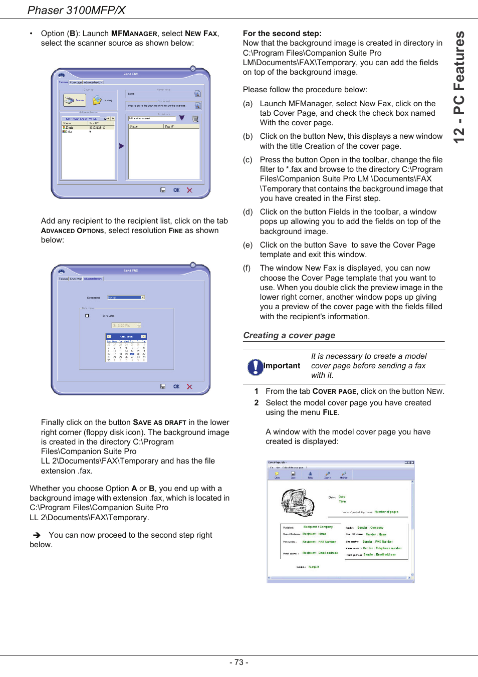 12 - pc features, Phaser 3100mfp/x | Xerox Phaser 3100MFP/X User Manual | Page 78 / 90
