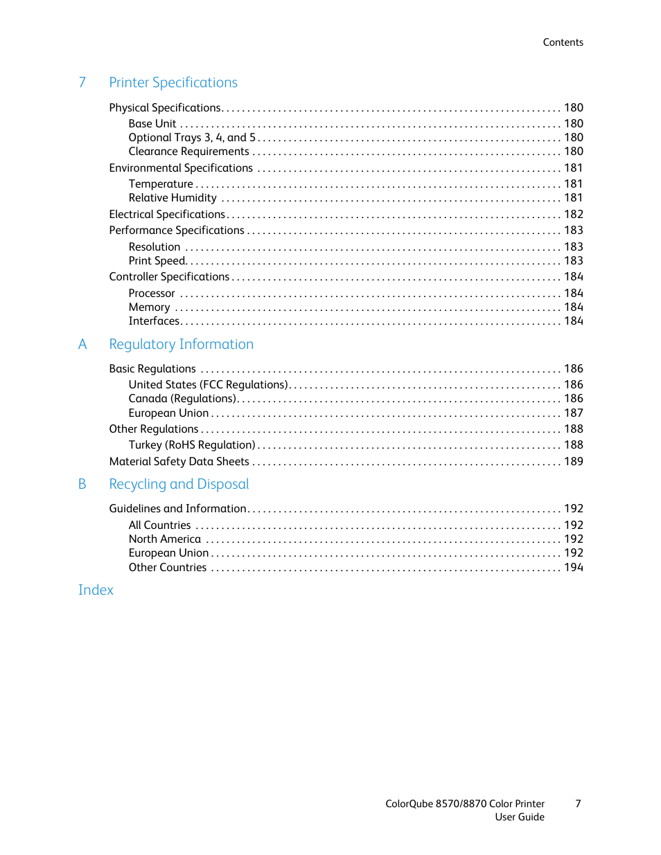 Xerox COLORQUBE 8870 User Manual | Page 7 / 200