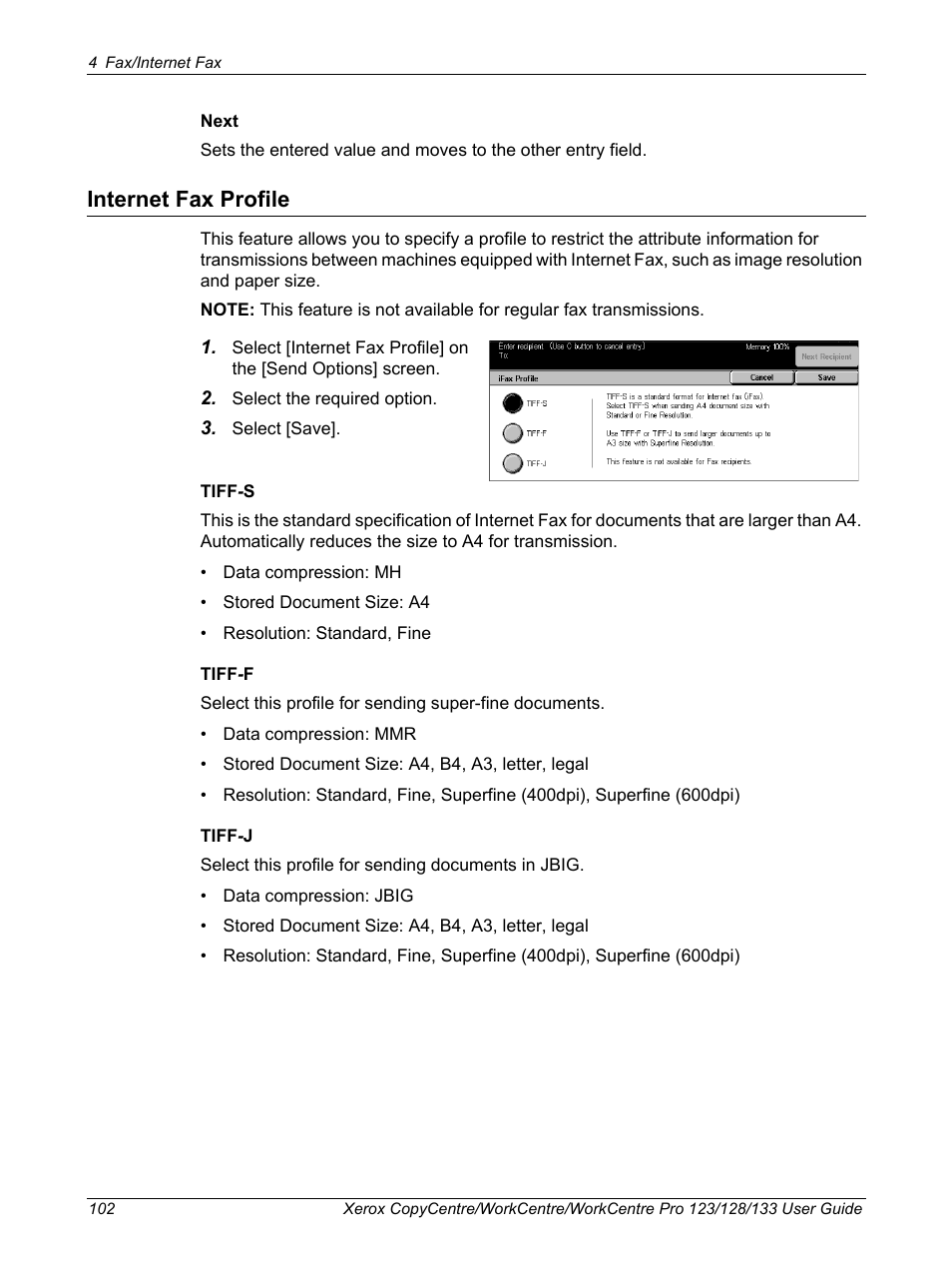 Internet fax profile | Xerox 604P18057 User Manual | Page 102 / 364