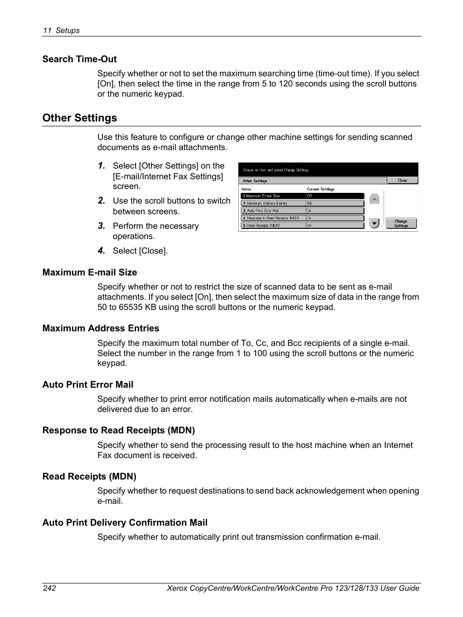 Other settings | Xerox 604P18057 User Manual | Page 242 / 364