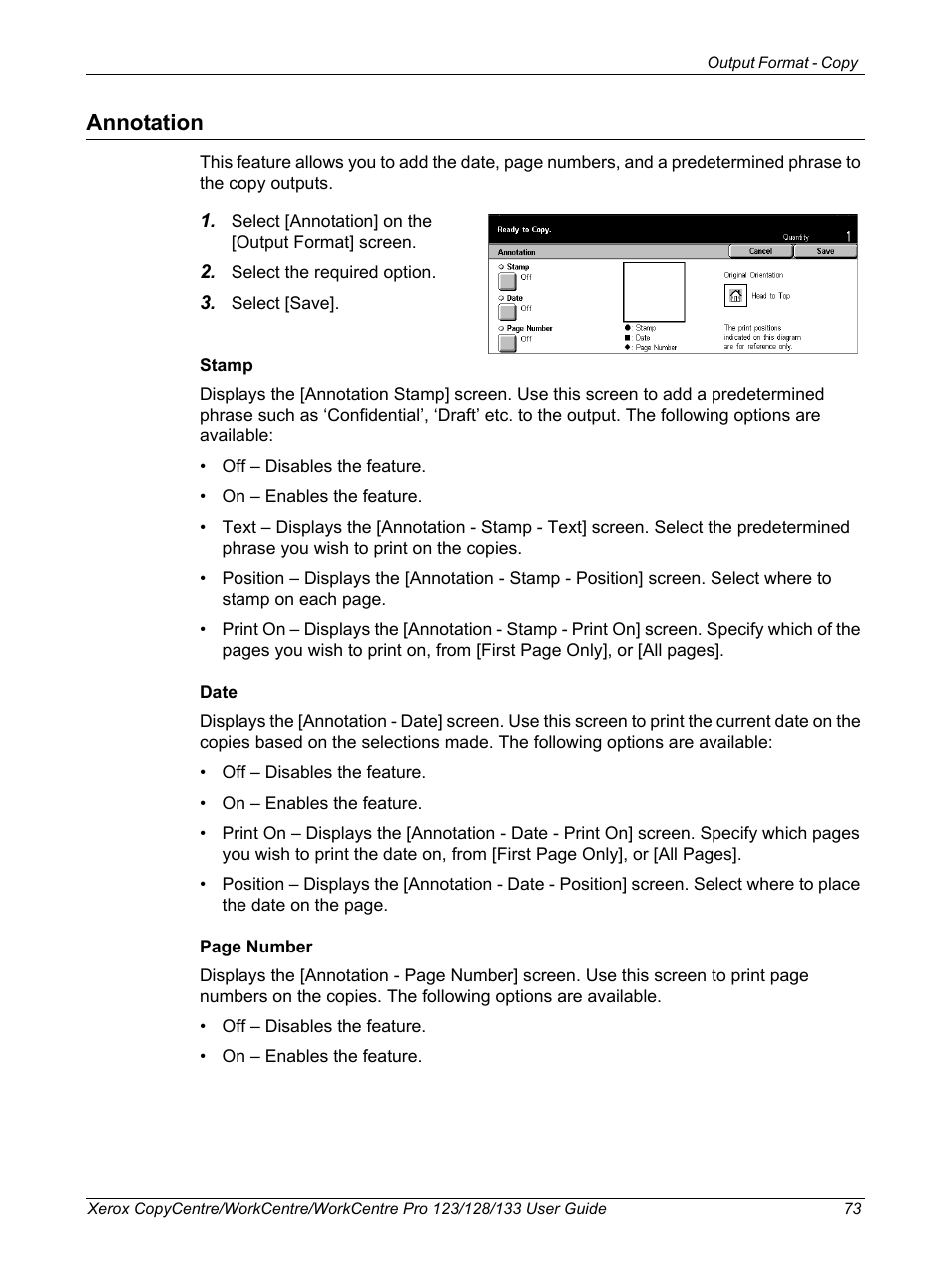 Annotation | Xerox 604P18057 User Manual | Page 73 / 364