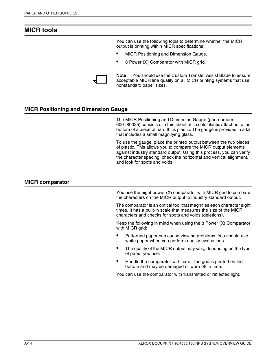 Micr tools | Xerox 4635 User Manual | Page 50 / 70