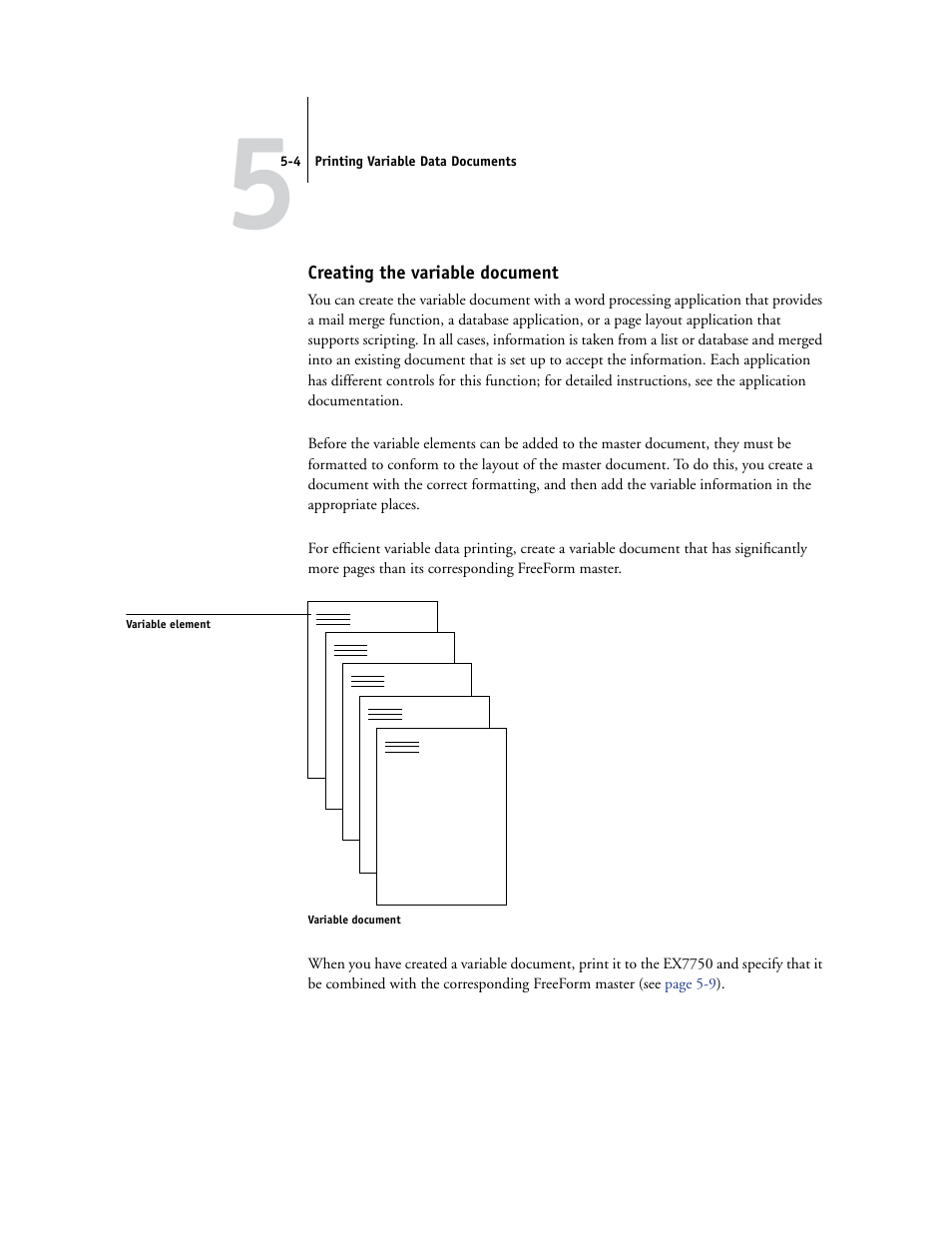 Creating the variable document | Xerox EX7750 User Manual | Page 74 / 132