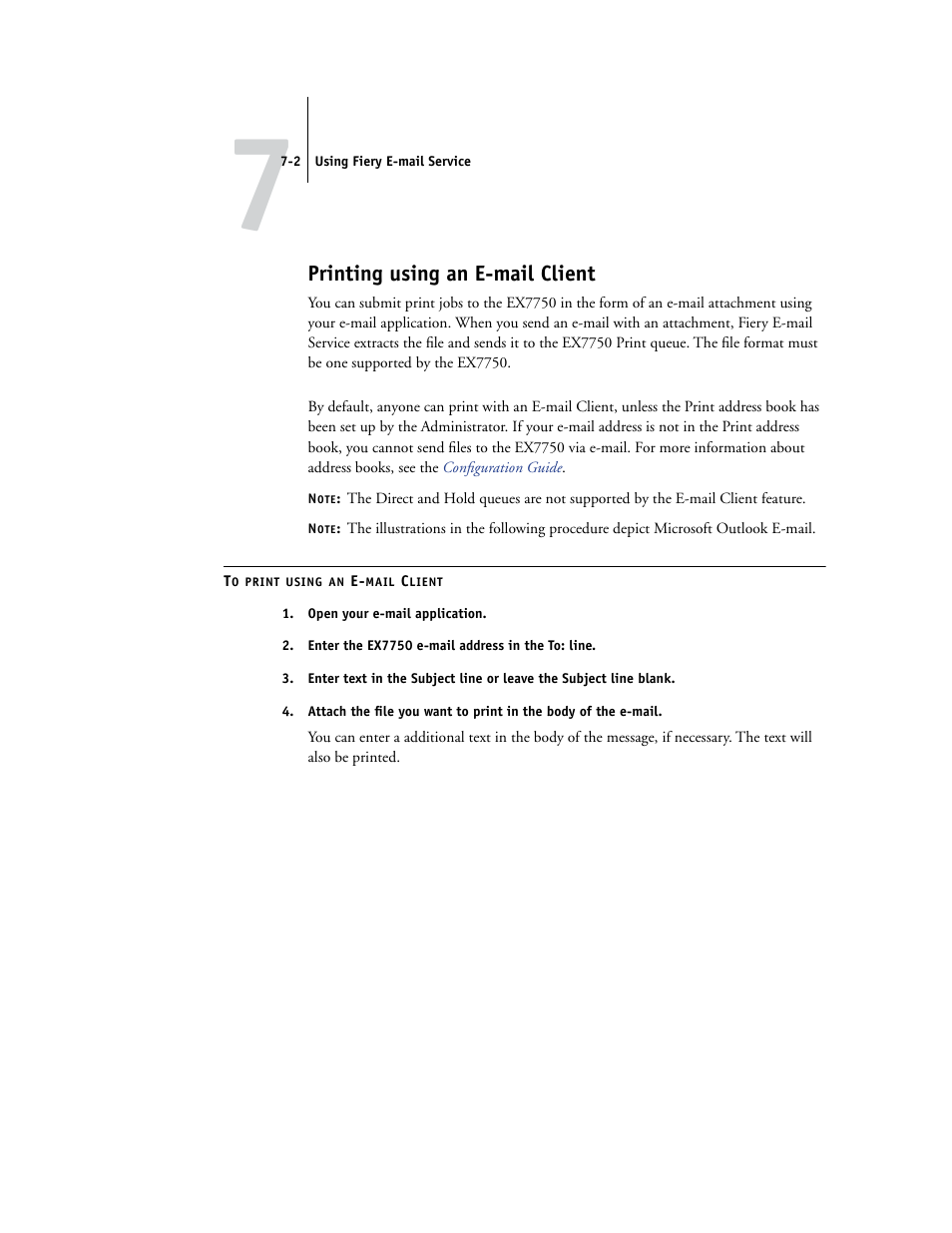 Printing using an e-mail client | Xerox EX7750 User Manual | Page 90 / 132