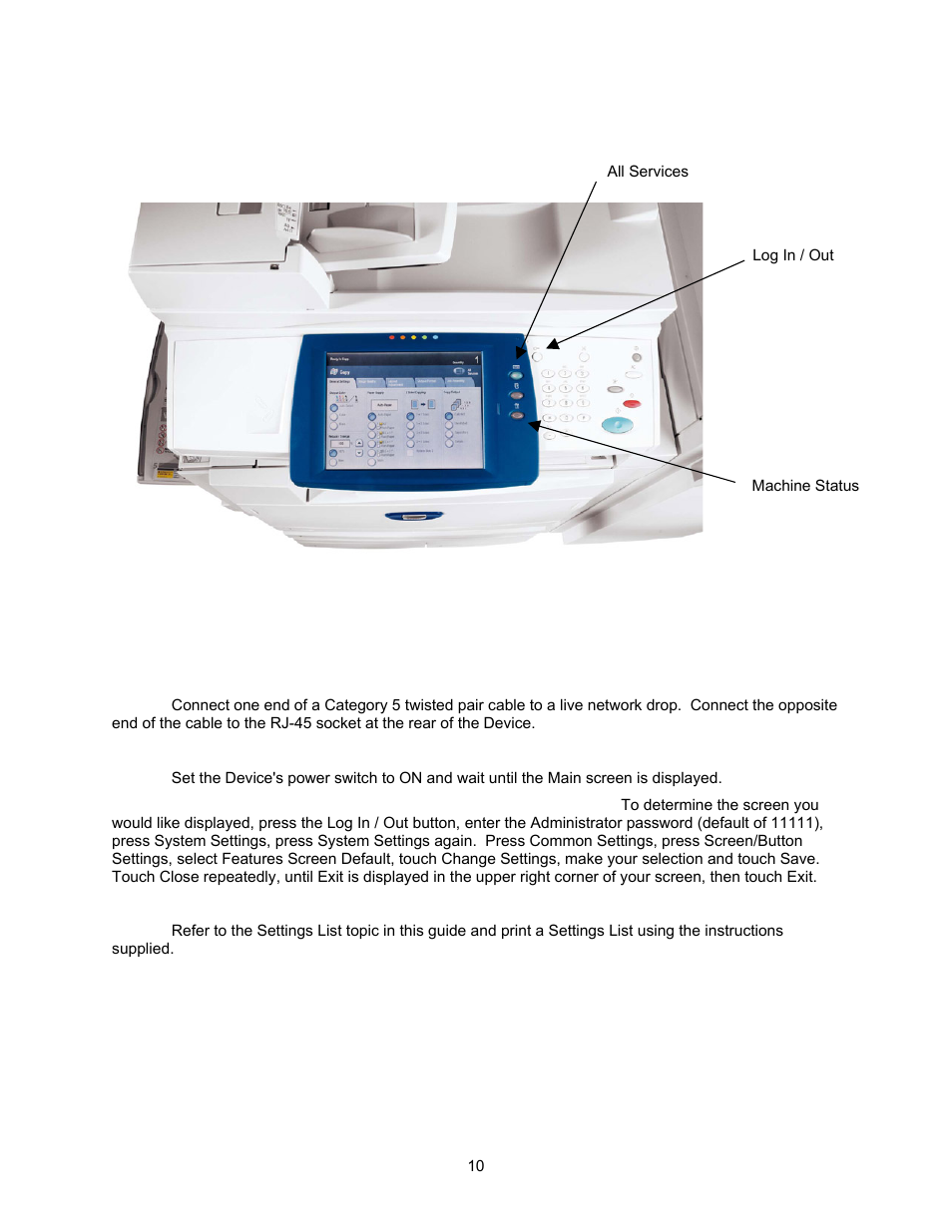 Network connectivity, Installation steps a1, Installation steps | Xerox 7245 User Manual | Page 10 / 300