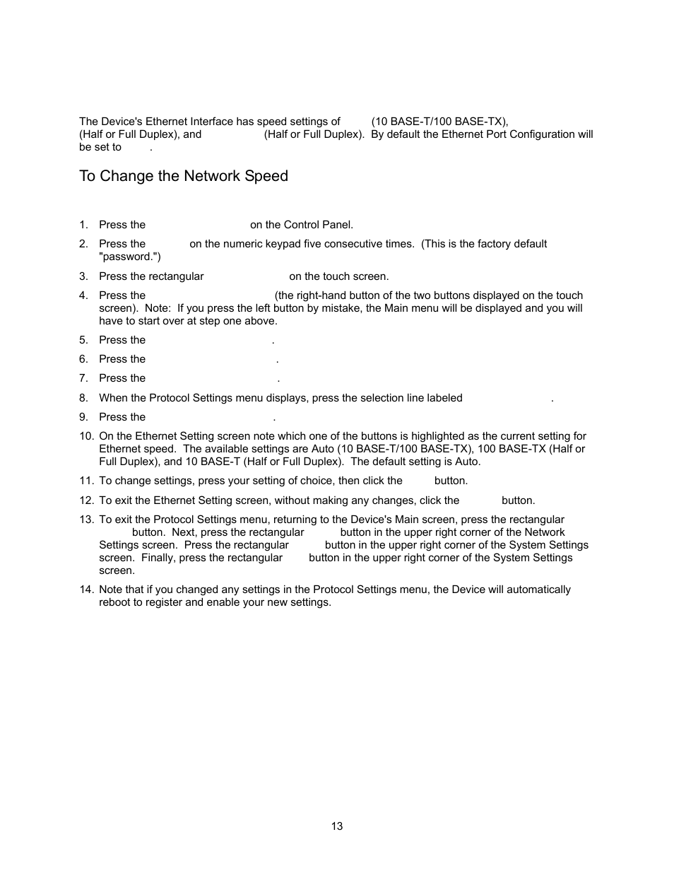 Ethernet speed setting a2, To change the network speed, Go to your device | Ethernet speed setting | Xerox 7245 User Manual | Page 13 / 300