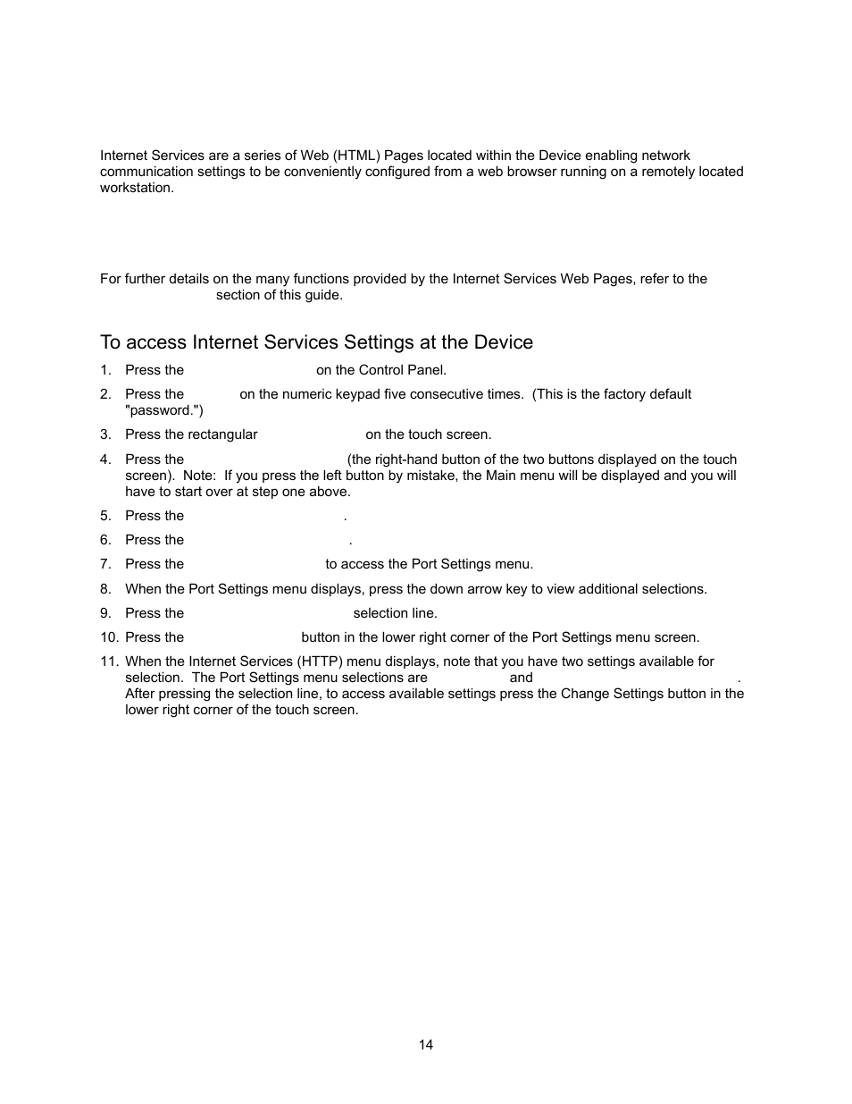 Enable internet services (http) a9, To access internet services settings at the device | Xerox 7245 User Manual | Page 14 / 300