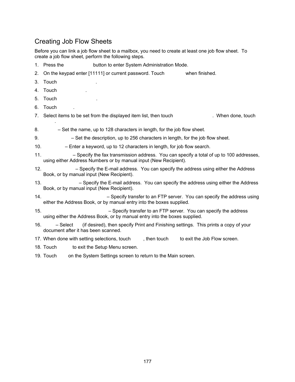 Creating job flow sheets | Xerox 7245 User Manual | Page 177 / 300