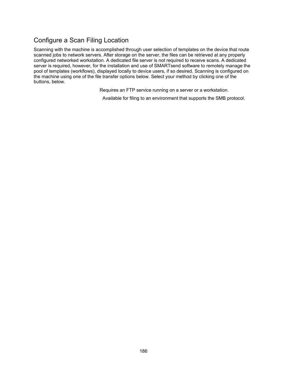 Configure a scan filing location | Xerox 7245 User Manual | Page 186 / 300