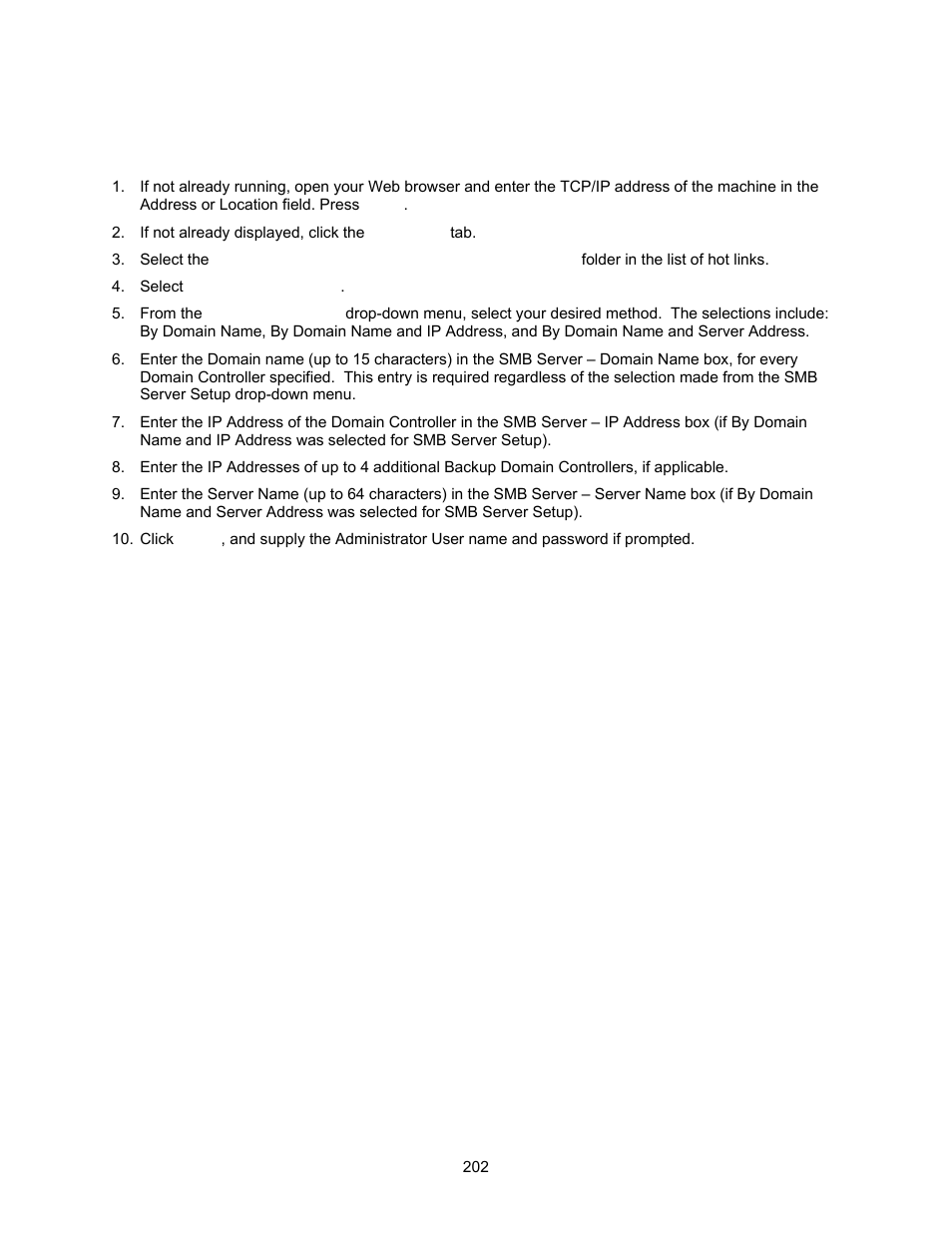 Configure authentication for smb | Xerox 7245 User Manual | Page 202 / 300
