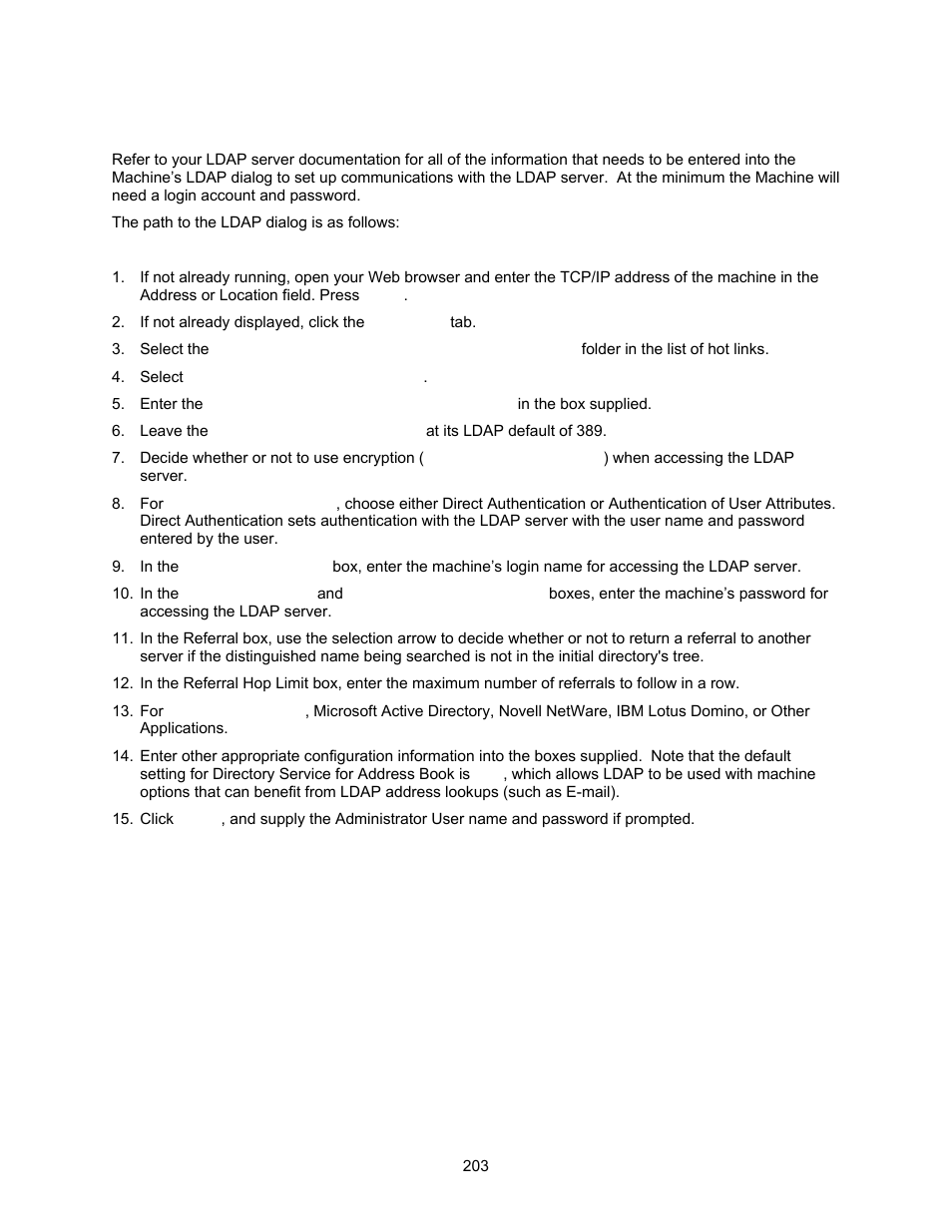 Configure authentication for ldap | Xerox 7245 User Manual | Page 203 / 300