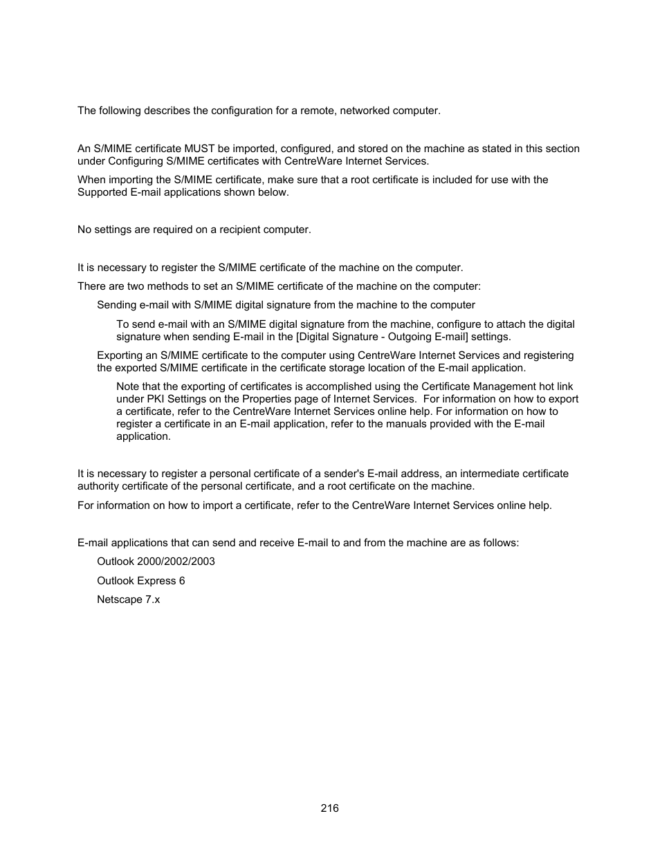 Configuration on a computer | Xerox 7245 User Manual | Page 216 / 300