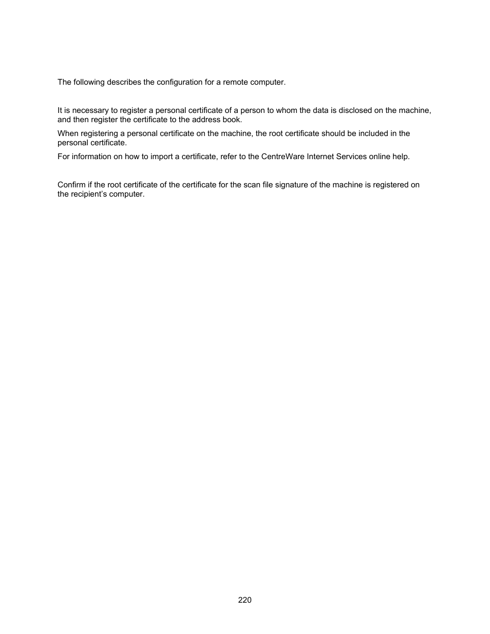 Configuration on a computer | Xerox 7245 User Manual | Page 220 / 300