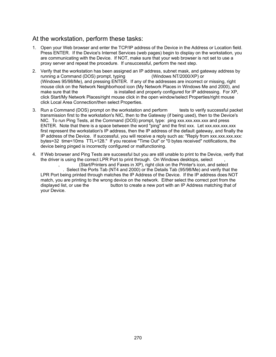 At the workstation, perform these tasks | Xerox 7245 User Manual | Page 270 / 300