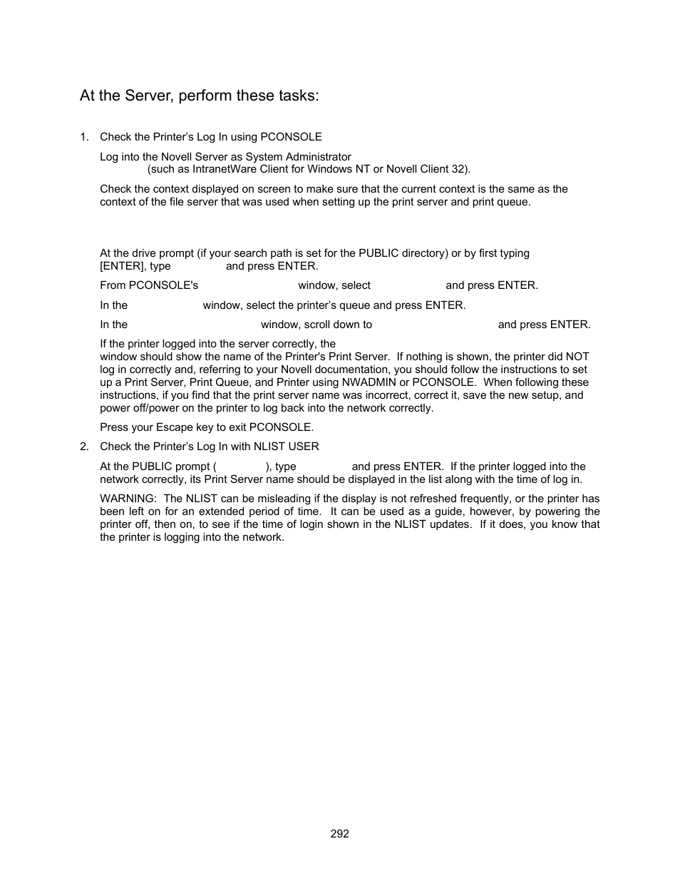 At the server, perform these tasks | Xerox 7245 User Manual | Page 292 / 300