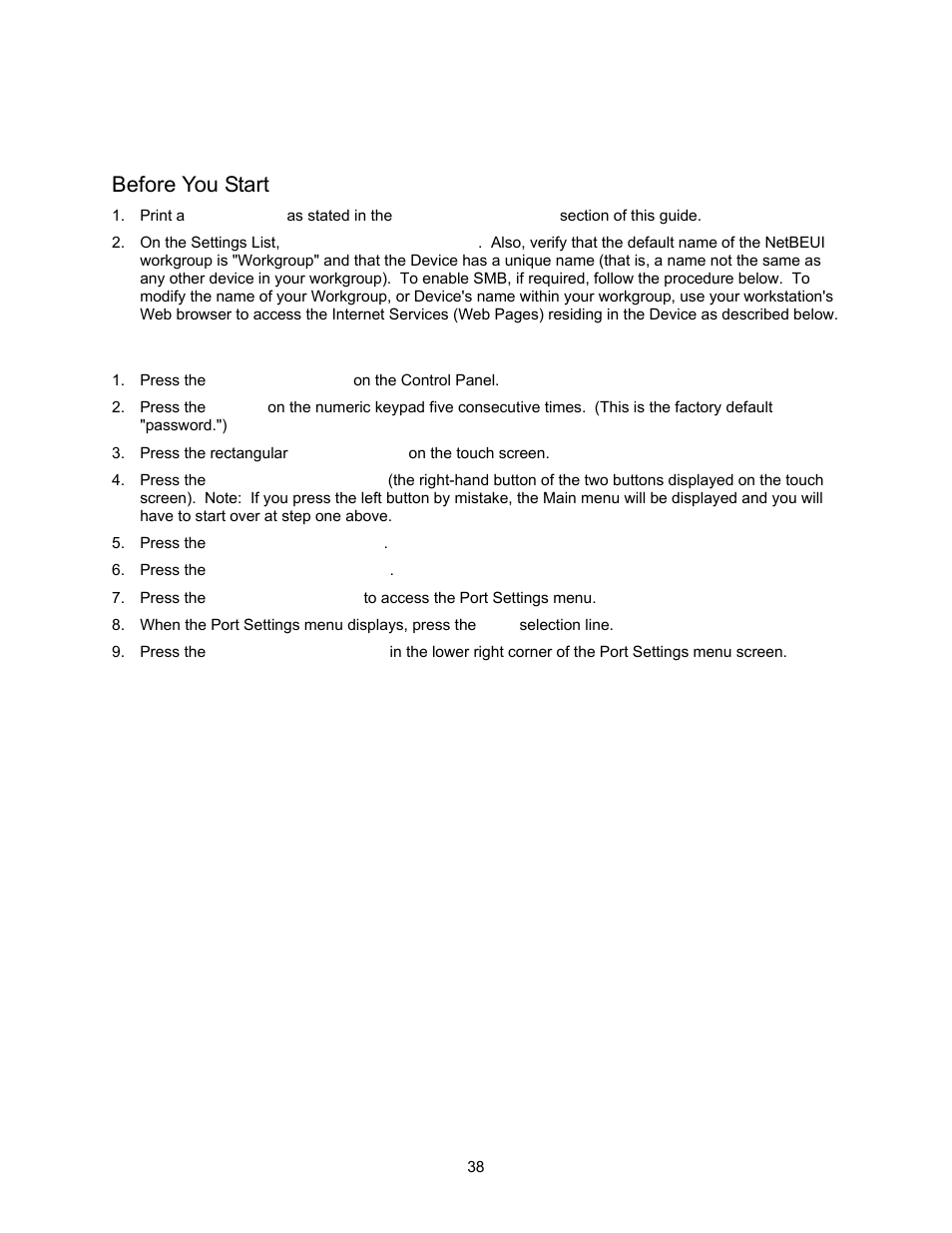 Microsoft (netbeui) networks b5, Before you start, Microsoft (netbeui) networks | Xerox 7245 User Manual | Page 38 / 300