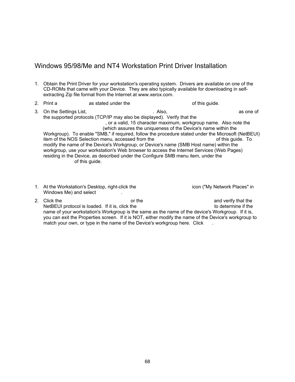 Netbeui peer to peer printing d6, Netbeui peer to peer printing | Xerox 7245 User Manual | Page 68 / 300