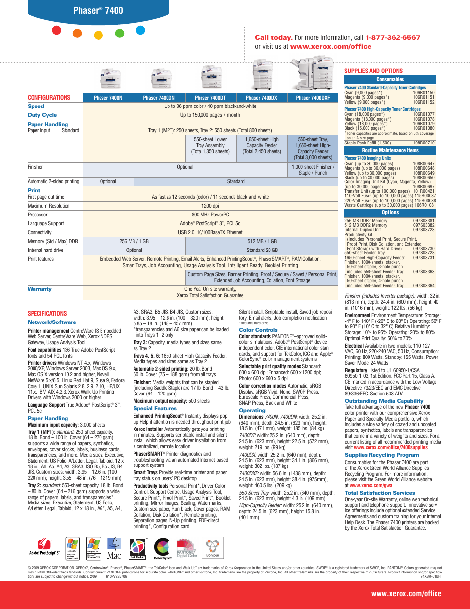 Phaser | Xerox 7400 User Manual | Page 4 / 4