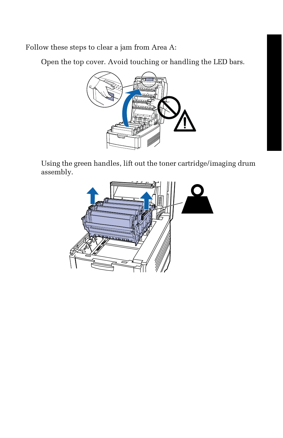 Area a jam | Xerox 1235 User Manual | Page 65 / 88