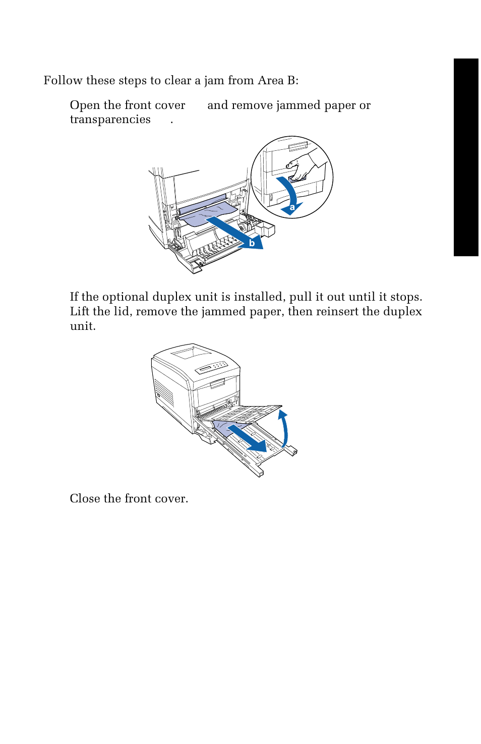 Area b jam | Xerox 1235 User Manual | Page 69 / 88