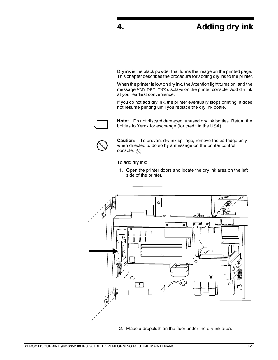 4adding dry ink | Xerox 96/4635/180 IPS User Manual | Page 29 / 51