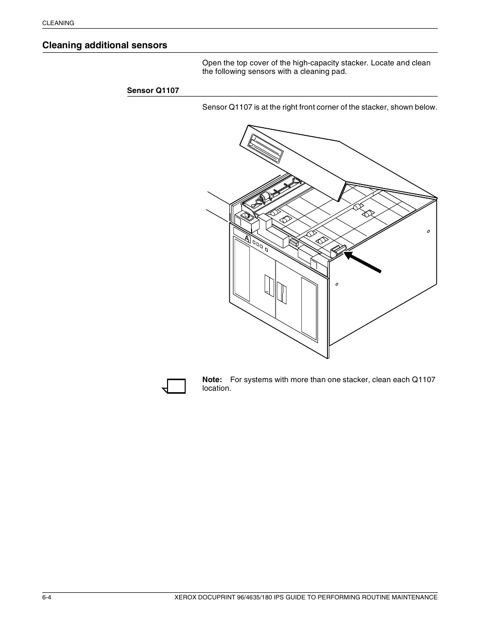 Cleaning additional sensors | Xerox 96/4635/180 IPS User Manual | Page 40 / 51