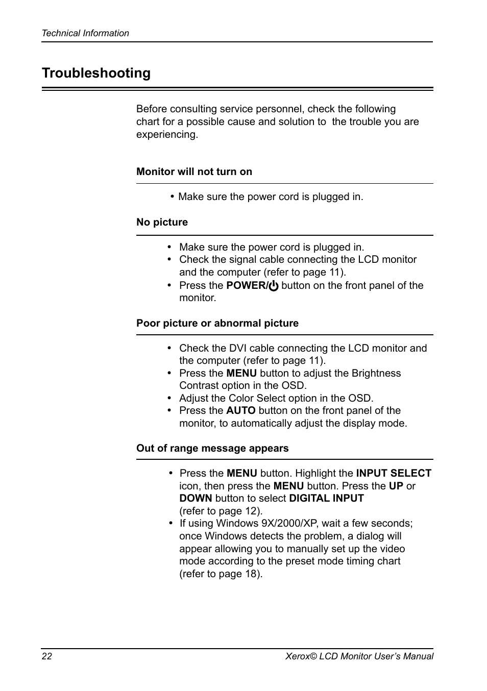 Troubleshooting | Xerox XA7 SERIES User Manual | Page 23 / 23