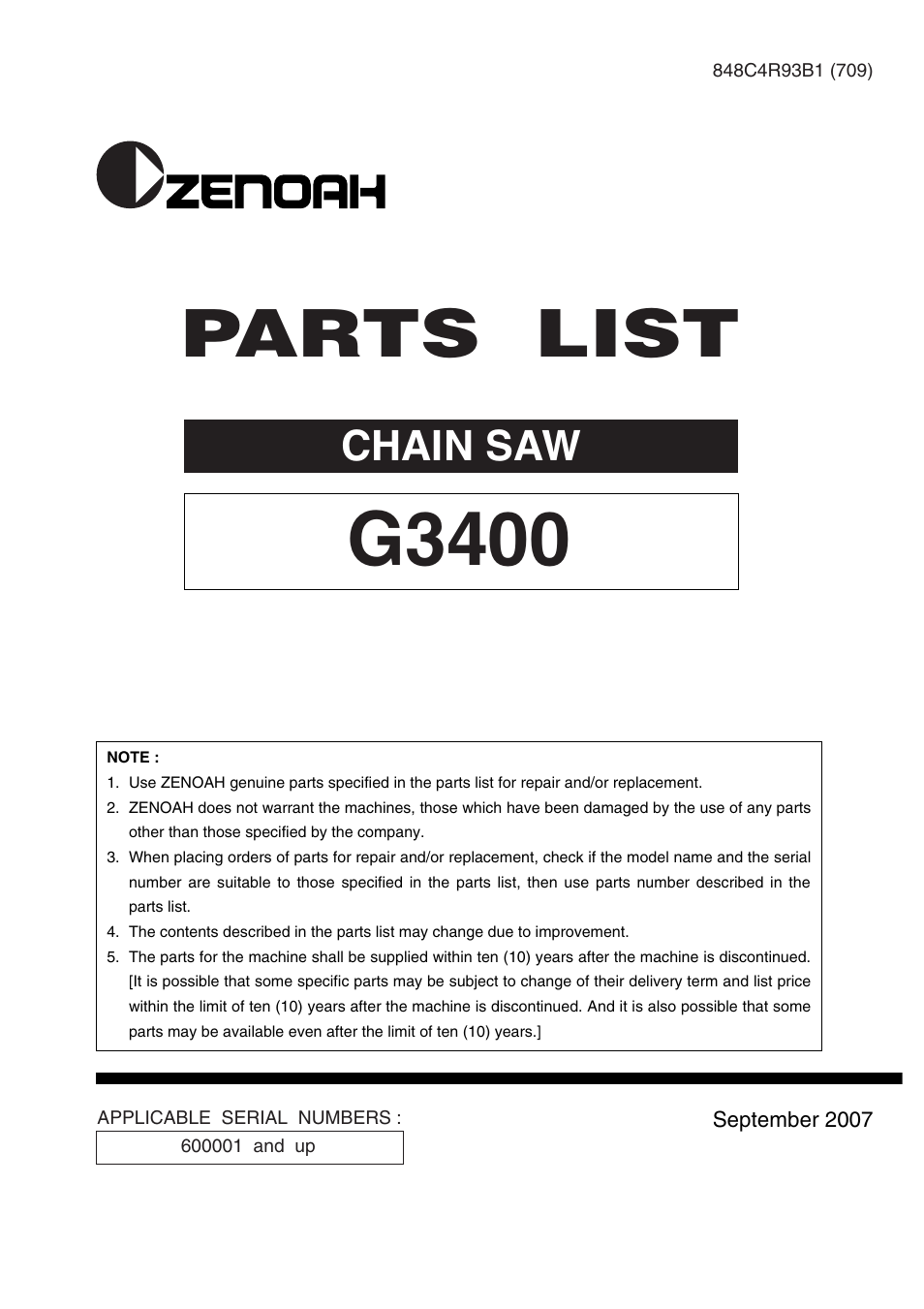 Zenoah G3400 User Manual | 8 pages