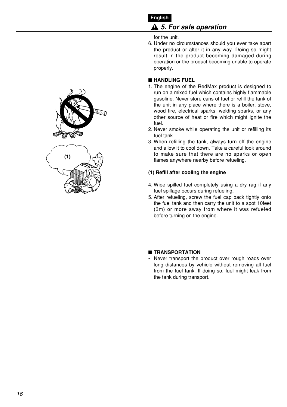 For safe operation | Zenoah RMSZ2601-CA User Manual | Page 16 / 64