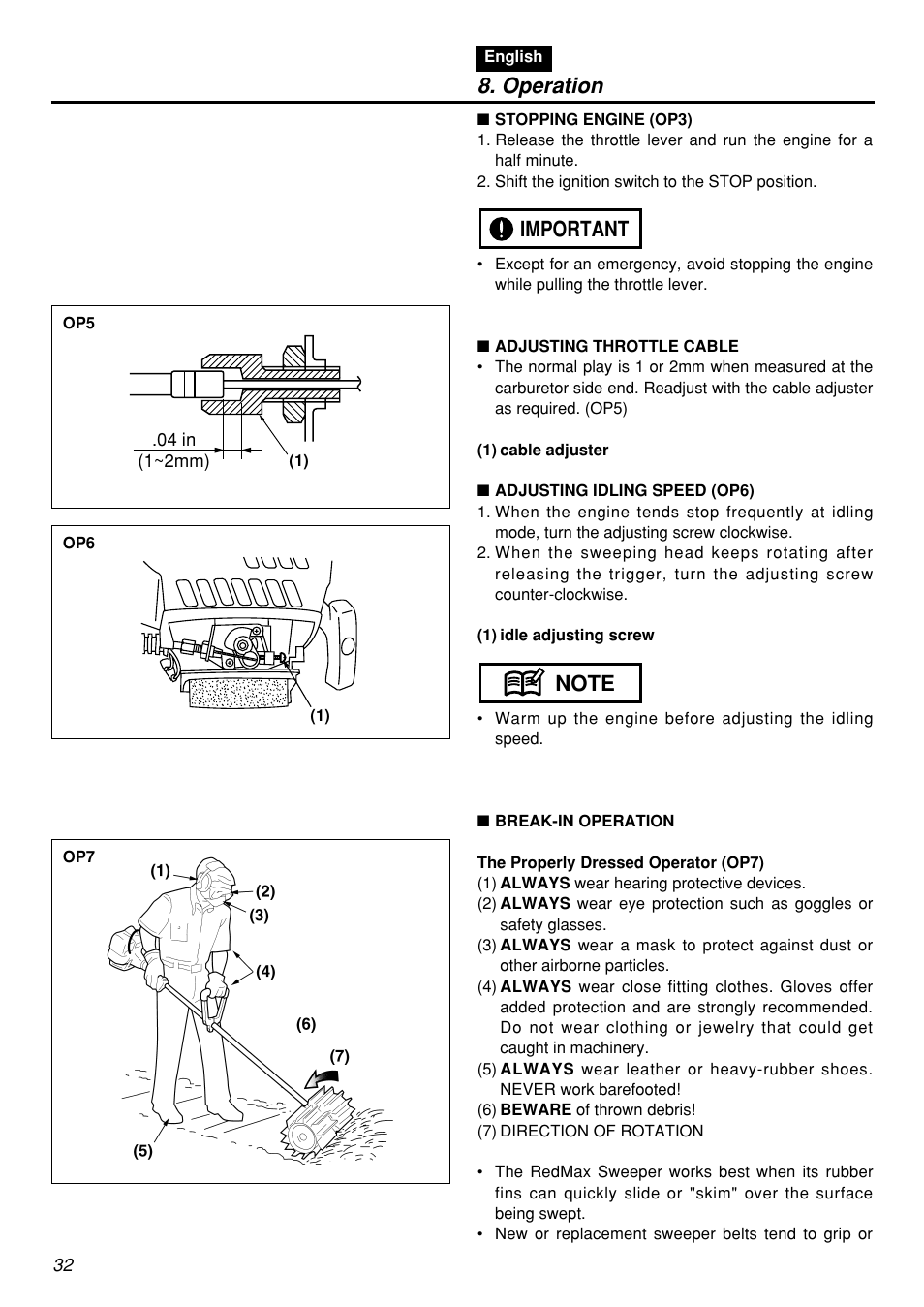 Operation | Zenoah RMSZ2601-CA User Manual | Page 32 / 64