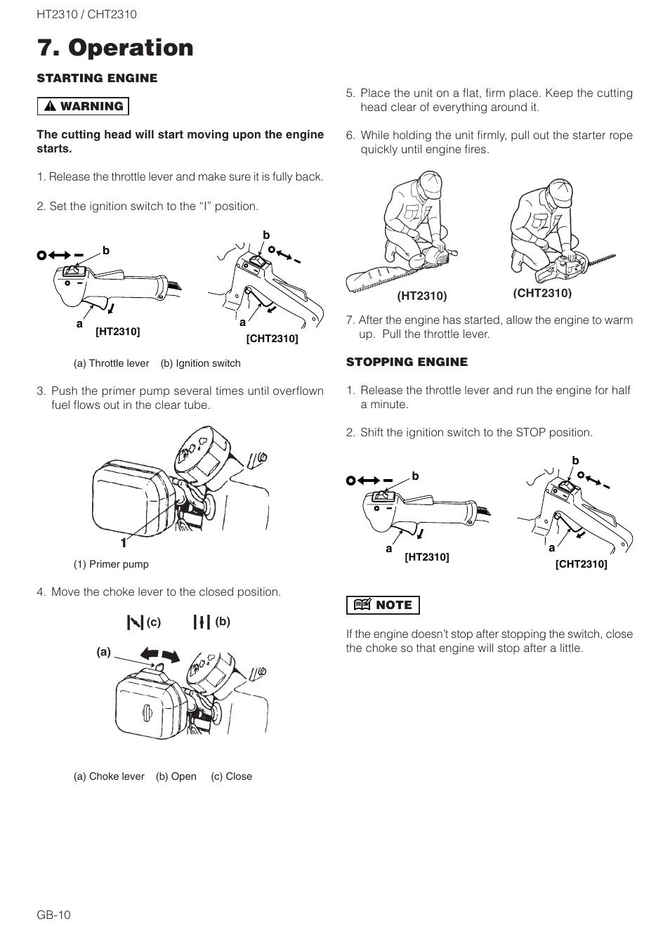 Operation | Zenoah HT2310 User Manual | Page 10 / 15