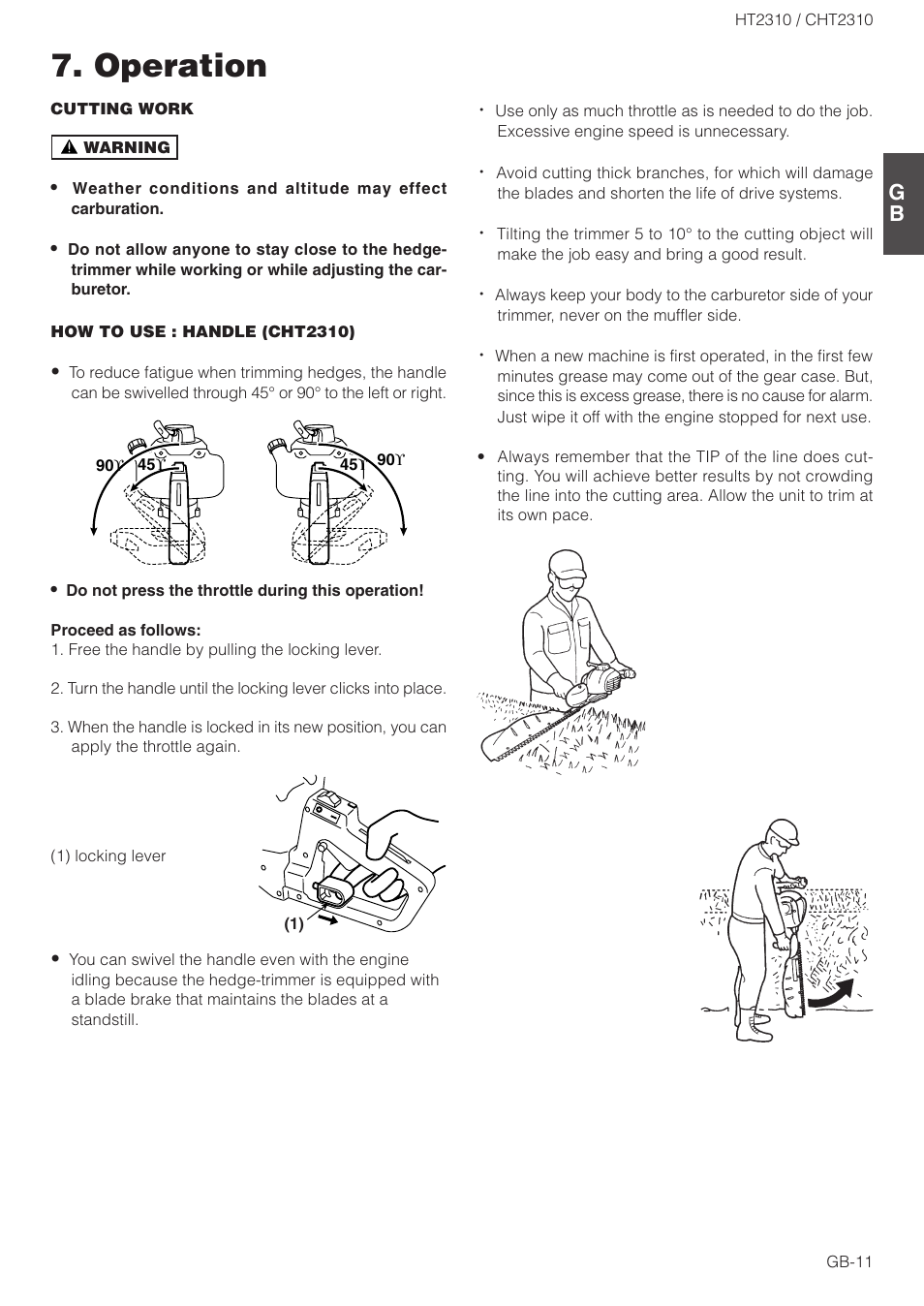Operation | Zenoah HT2310 User Manual | Page 11 / 15