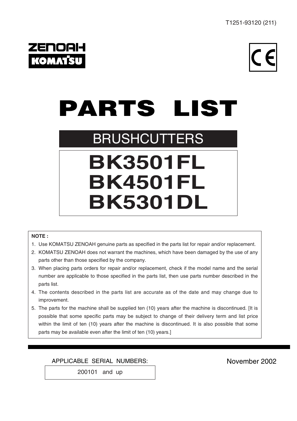 Zenoah BK4501FL User Manual | 10 pages