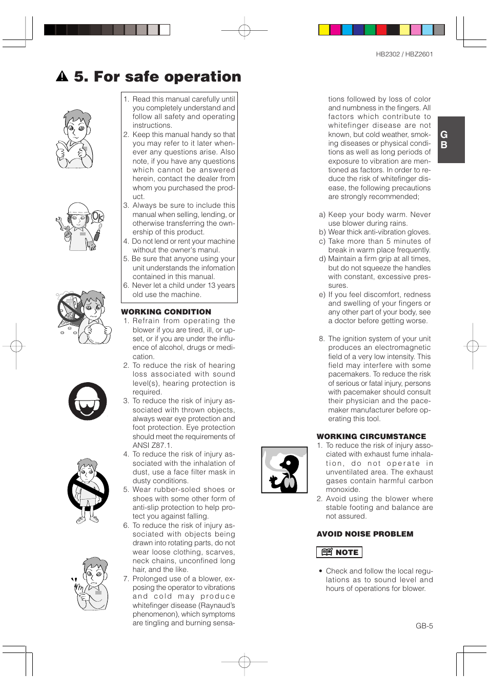 For safe operation | Zenoah HBZ2601 User Manual | Page 5 / 16