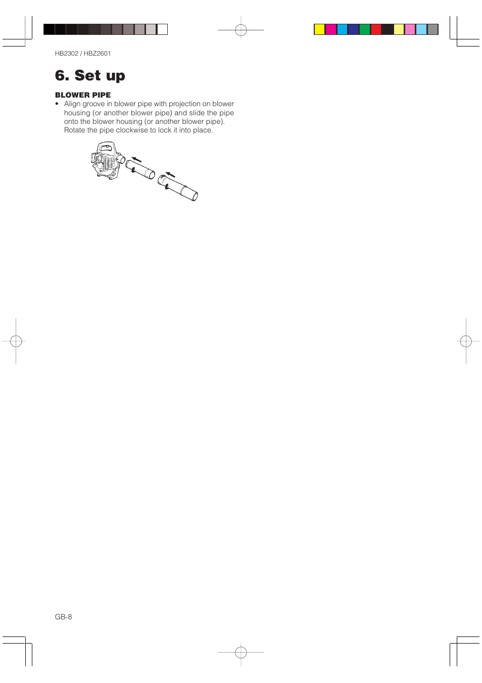 Set up | Zenoah HBZ2601 User Manual | Page 8 / 16