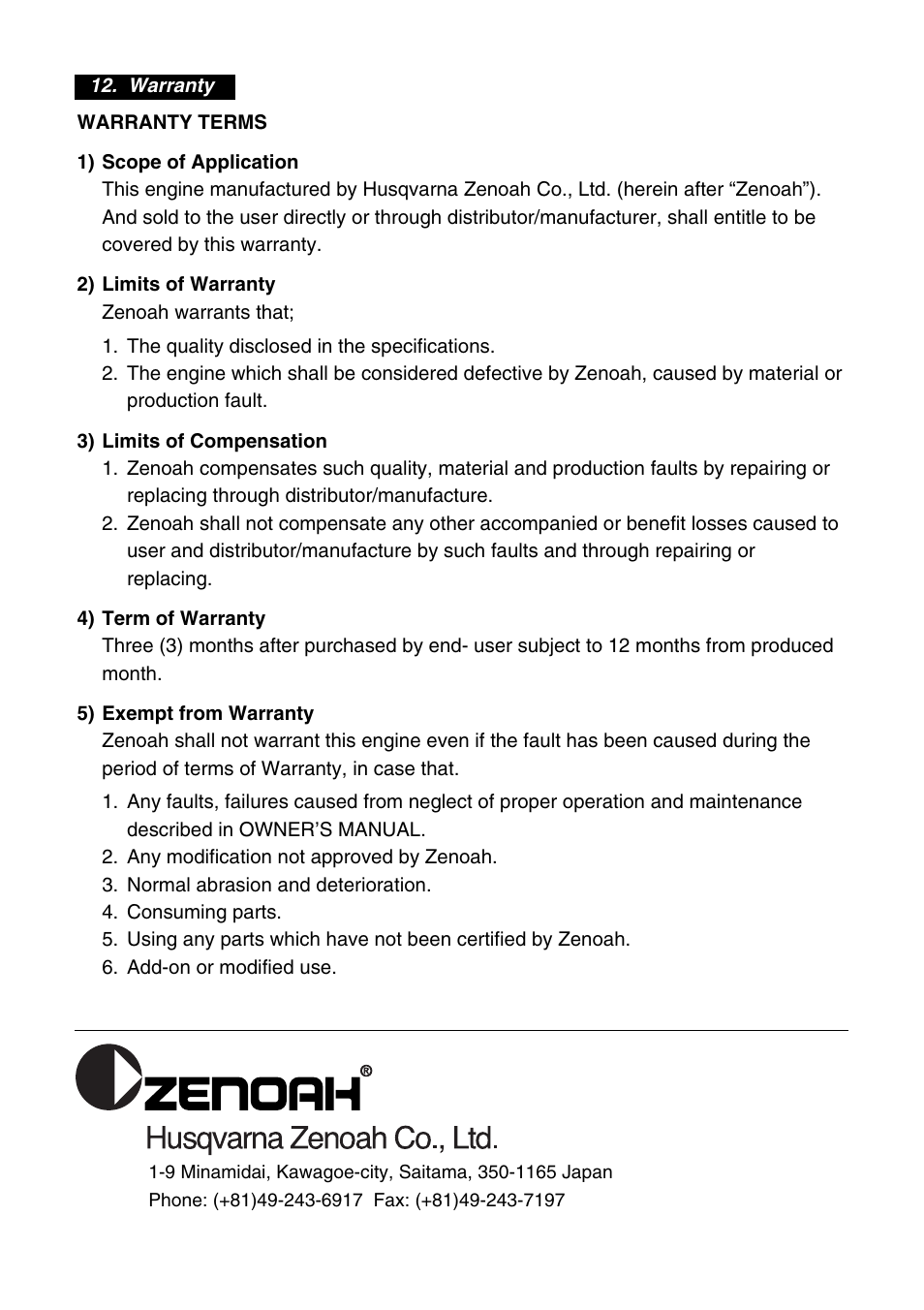 Zenoah G800BPU-1 User Manual | Page 8 / 8