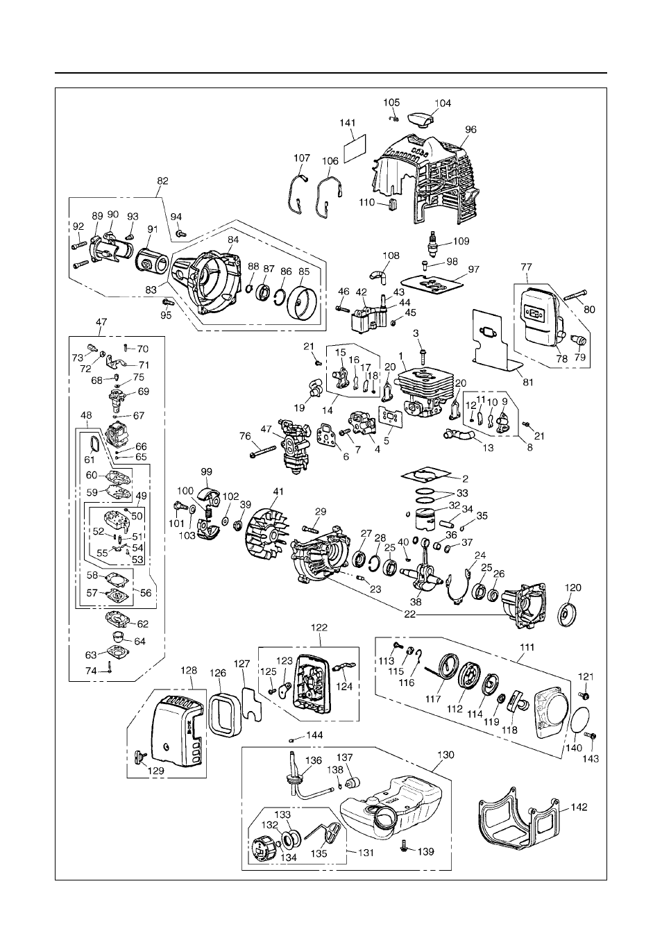 Parts list | Zenoah BCZ2500SW User Manual | Page 38 / 42