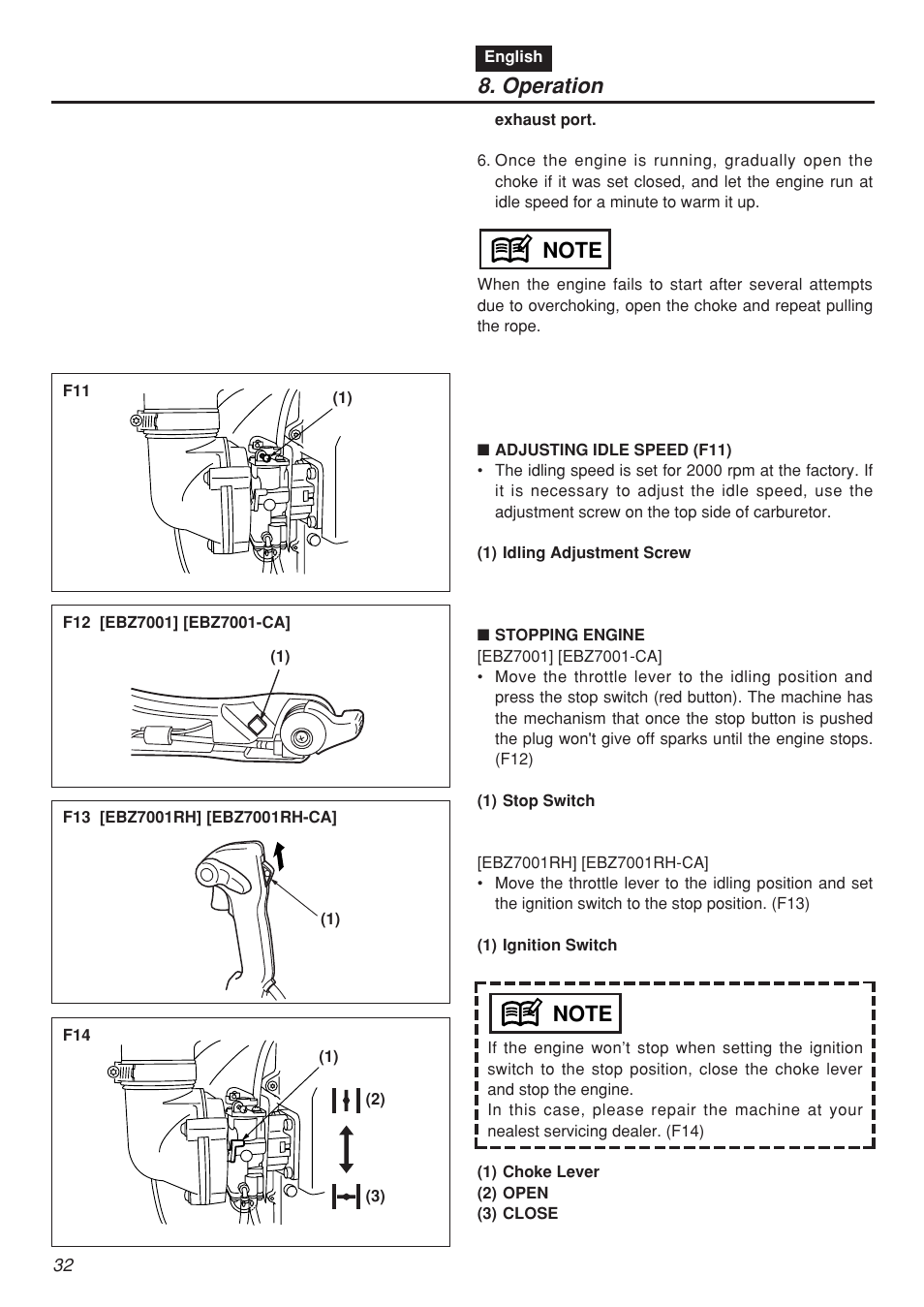 Operation | Zenoah EBZ7001-CA User Manual | Page 32 / 60