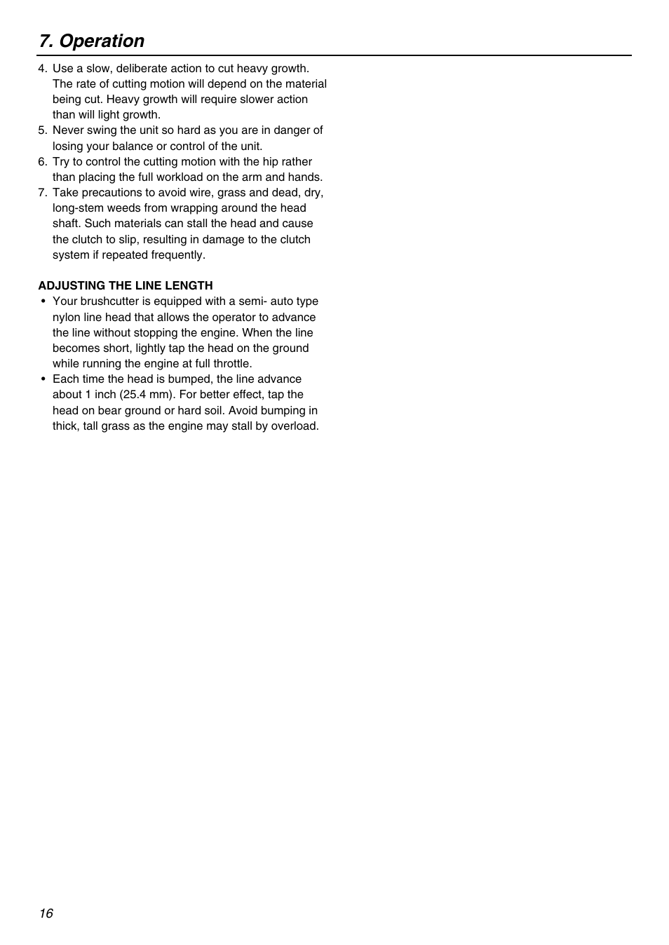 Operation | Zenoah BRUSHCUTTERS BK4310FL-S User Manual | Page 16 / 24