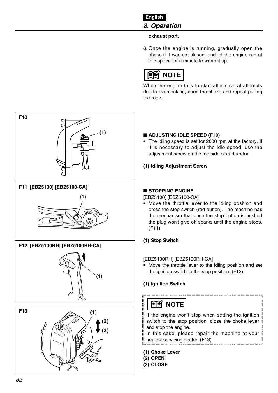 Operation | Zenoah EBZ5100-CA User Manual | Page 32 / 60