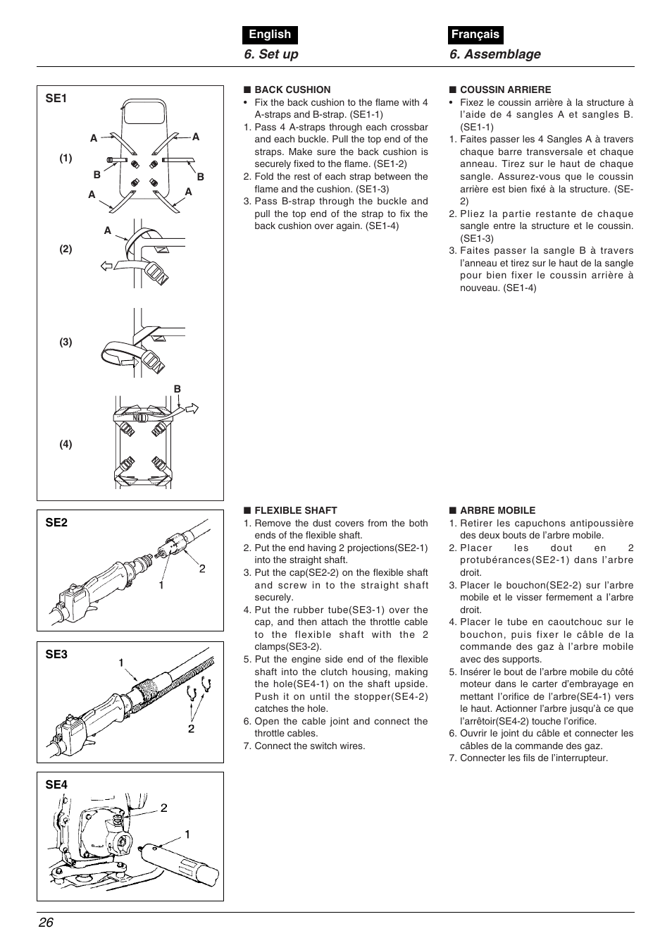 26 6. set up 6. assemblage | Zenoah BK4500FL User Manual | Page 26 / 62