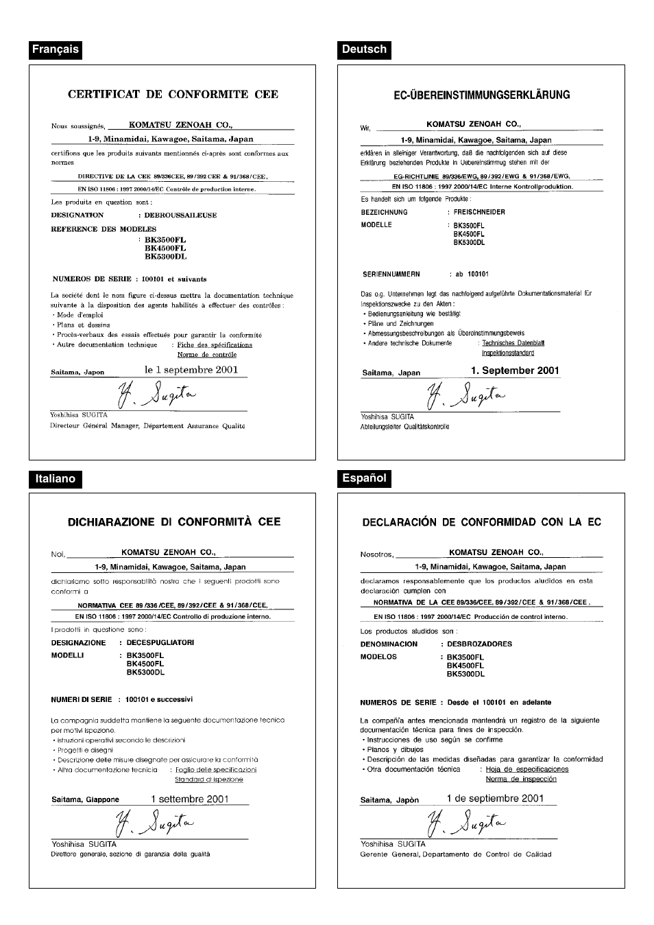 Zenoah BK4500FL User Manual | Page 3 / 62