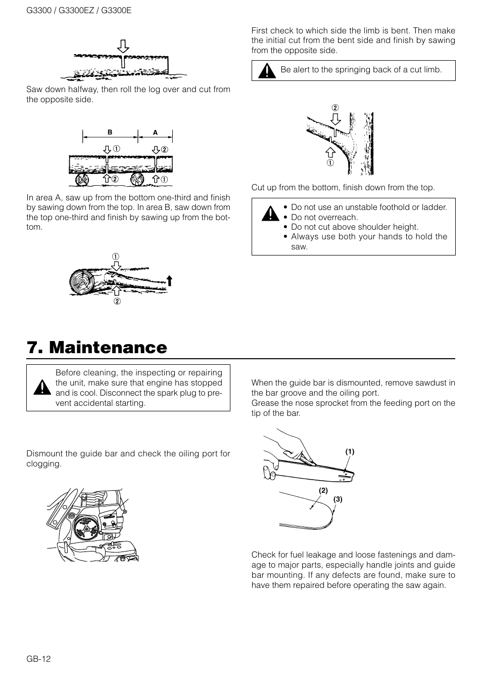Maintenance | Zenoah G3300E User Manual | Page 12 / 16