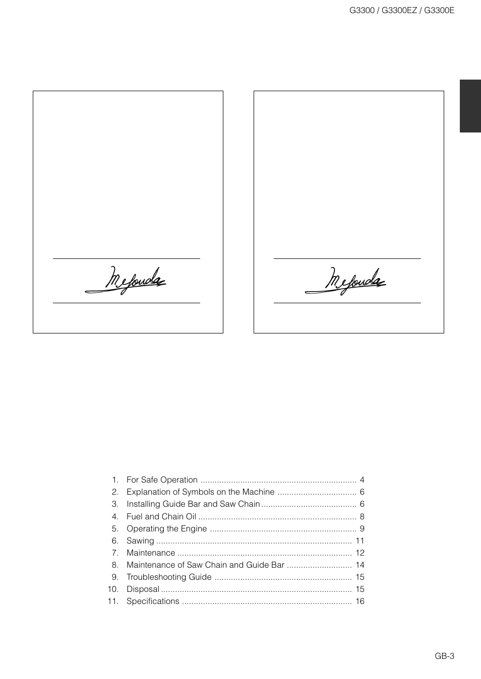 Zenoah G3300E User Manual | Page 3 / 16