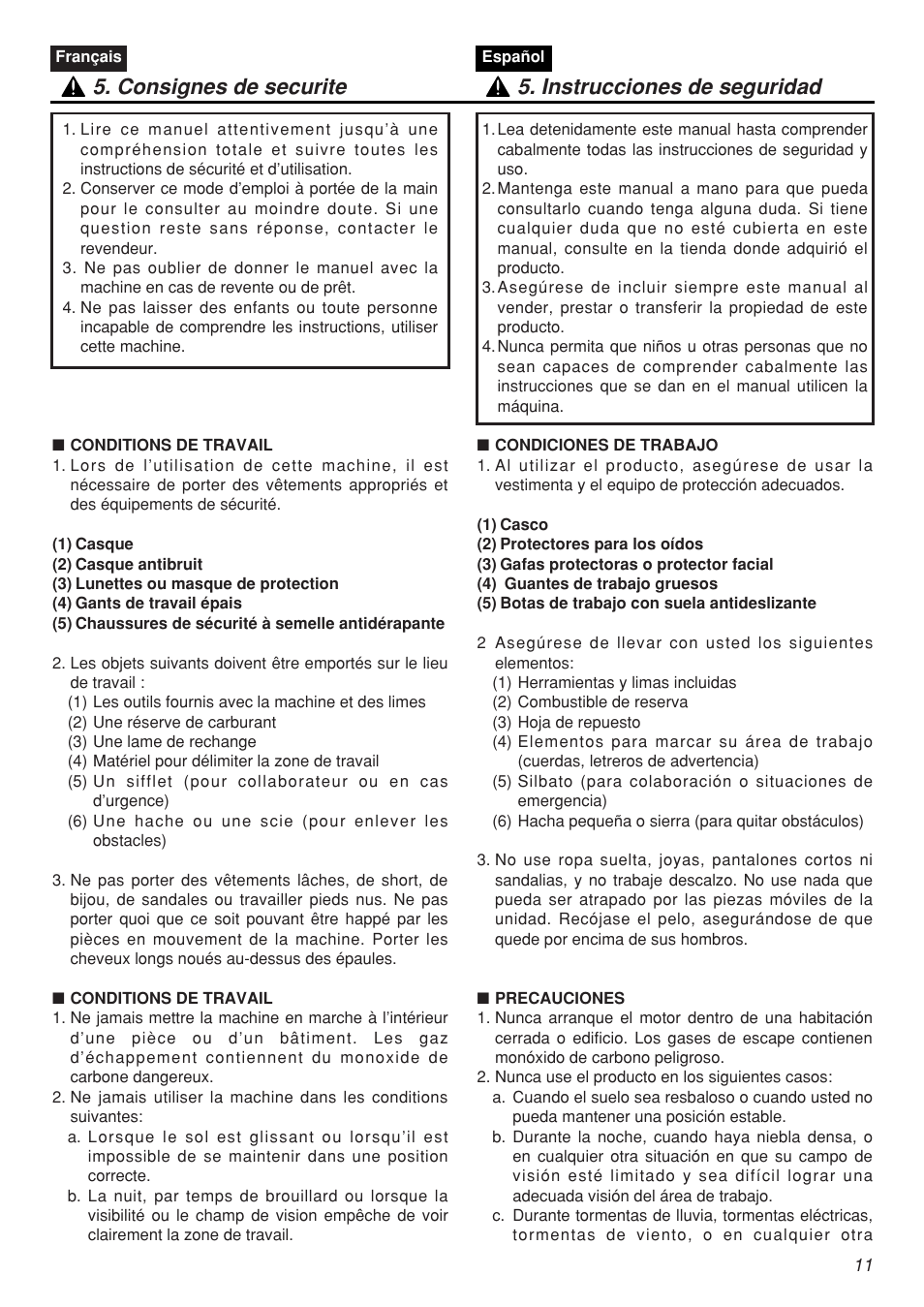 Zenoah SRTZ2401F-CA User Manual | Page 11 / 56