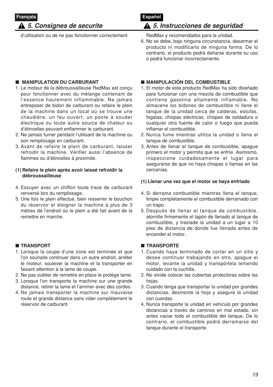 Zenoah SRTZ2401F-CA User Manual | Page 19 / 56