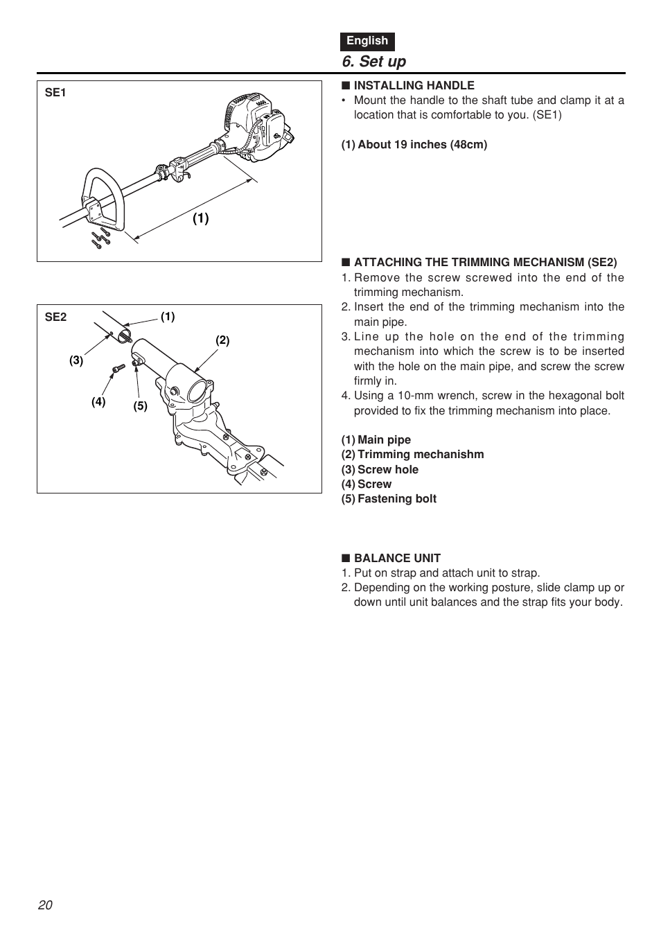 Set up | Zenoah SRTZ2401F-CA User Manual | Page 20 / 56